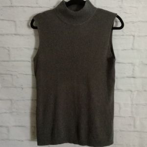 New Dana Buchman Coal Mock Neck Blouse XL